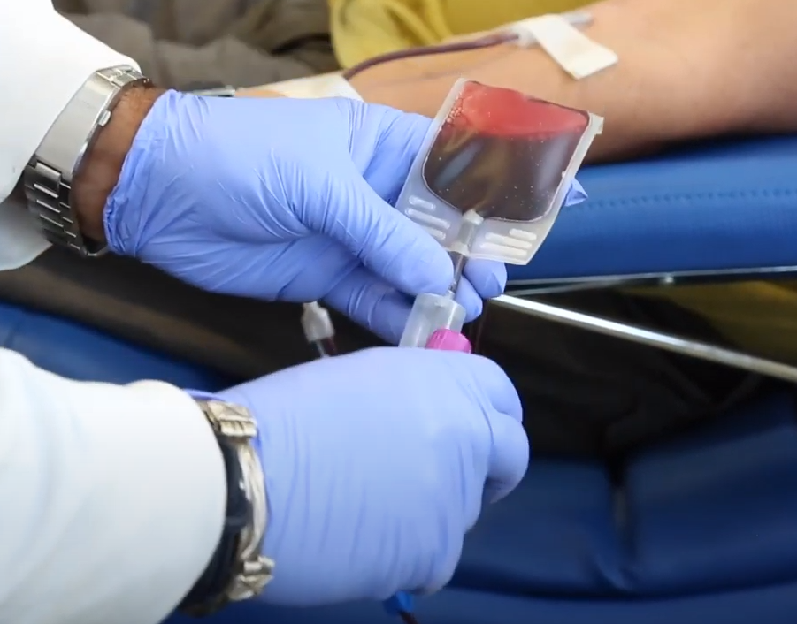 muestra de donación de sangre