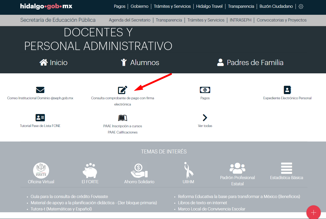 Secretaría de Educación Pública de Hidalgo comprobante de pago a docentes